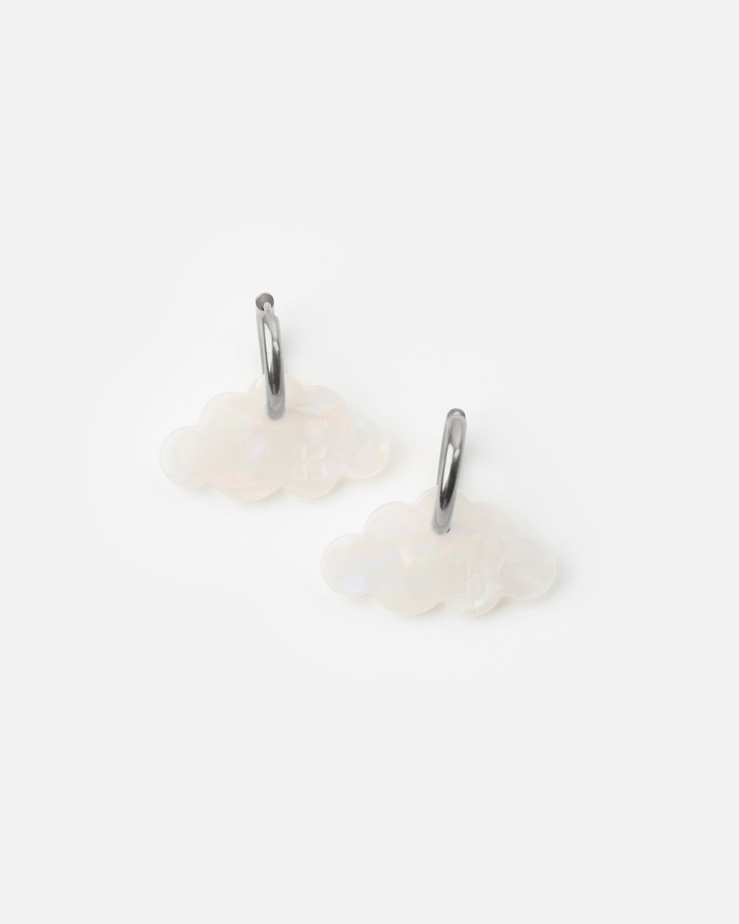 Boucles d'oreilles NUAGE - Irisé Blanc -