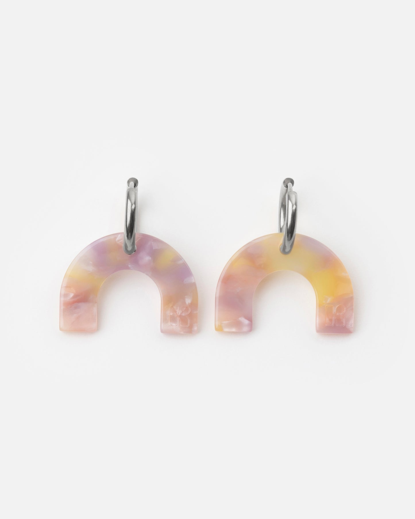 Boucles d'oreilles ARC EN CIEL - Rose Orangé -