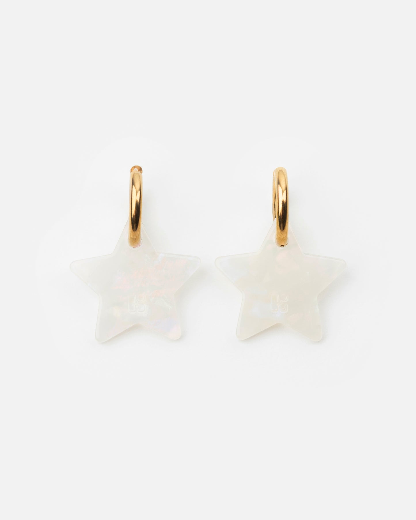 Boucles d'oreilles ÉTOILE - Irisé Blanc -