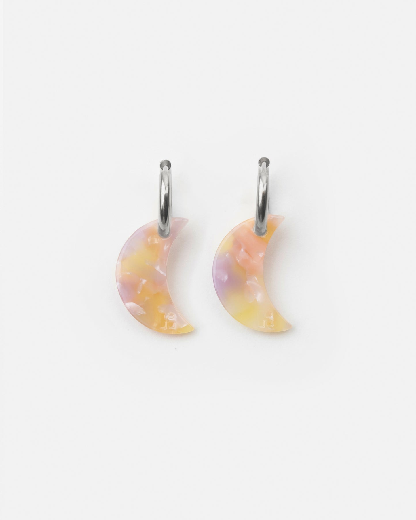 Boucles d'oreilles LUNE - Rose Orangé -
