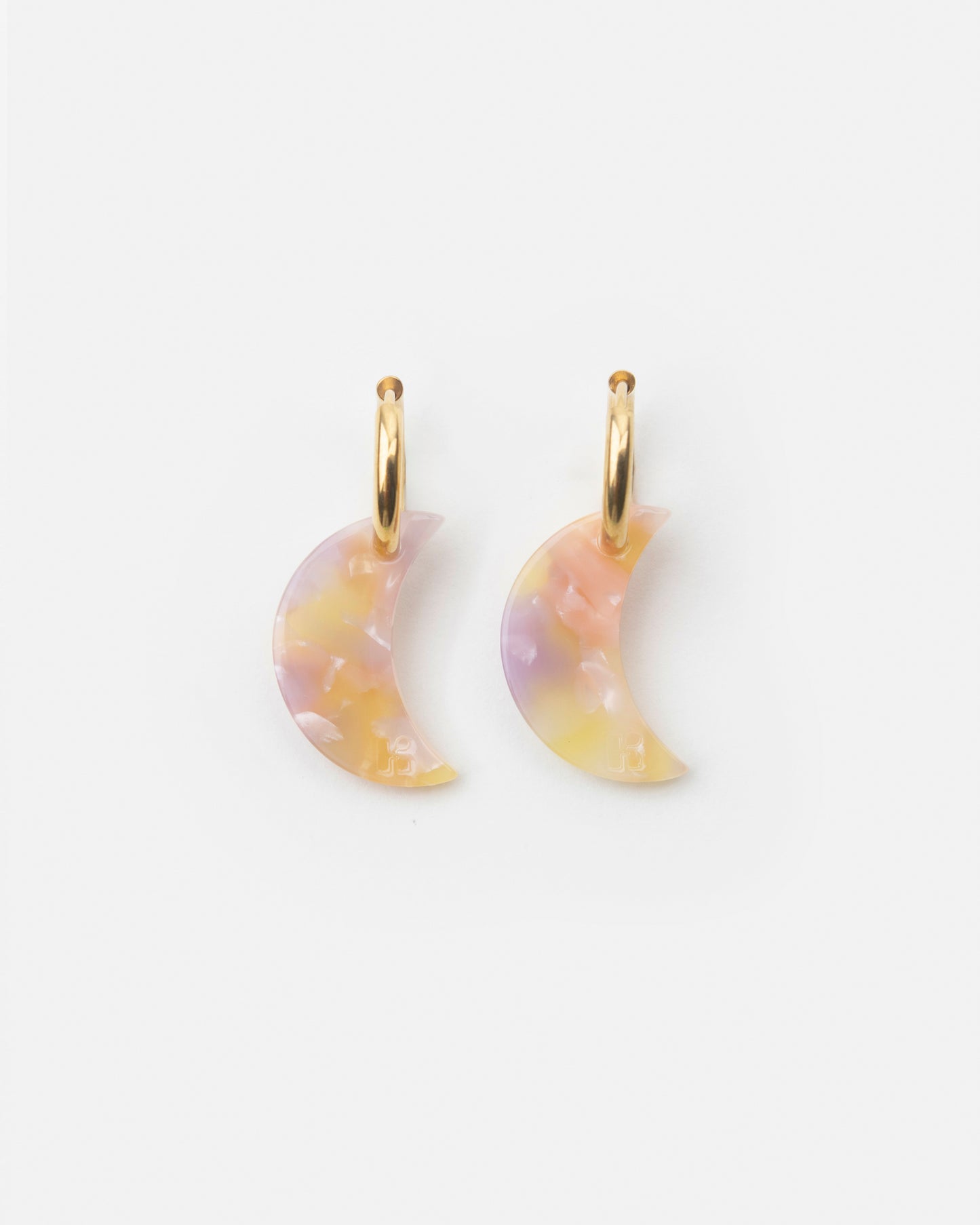 Boucles d'oreilles LUNE - Rose Orangé -