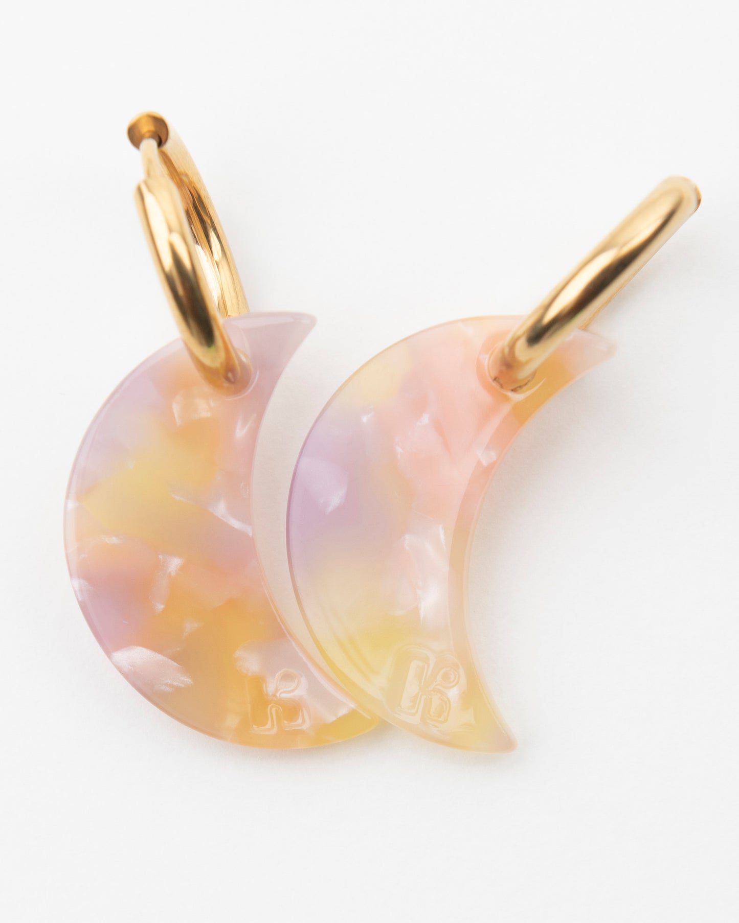 Boucles d'oreilles LUNE - Rose Orangé -