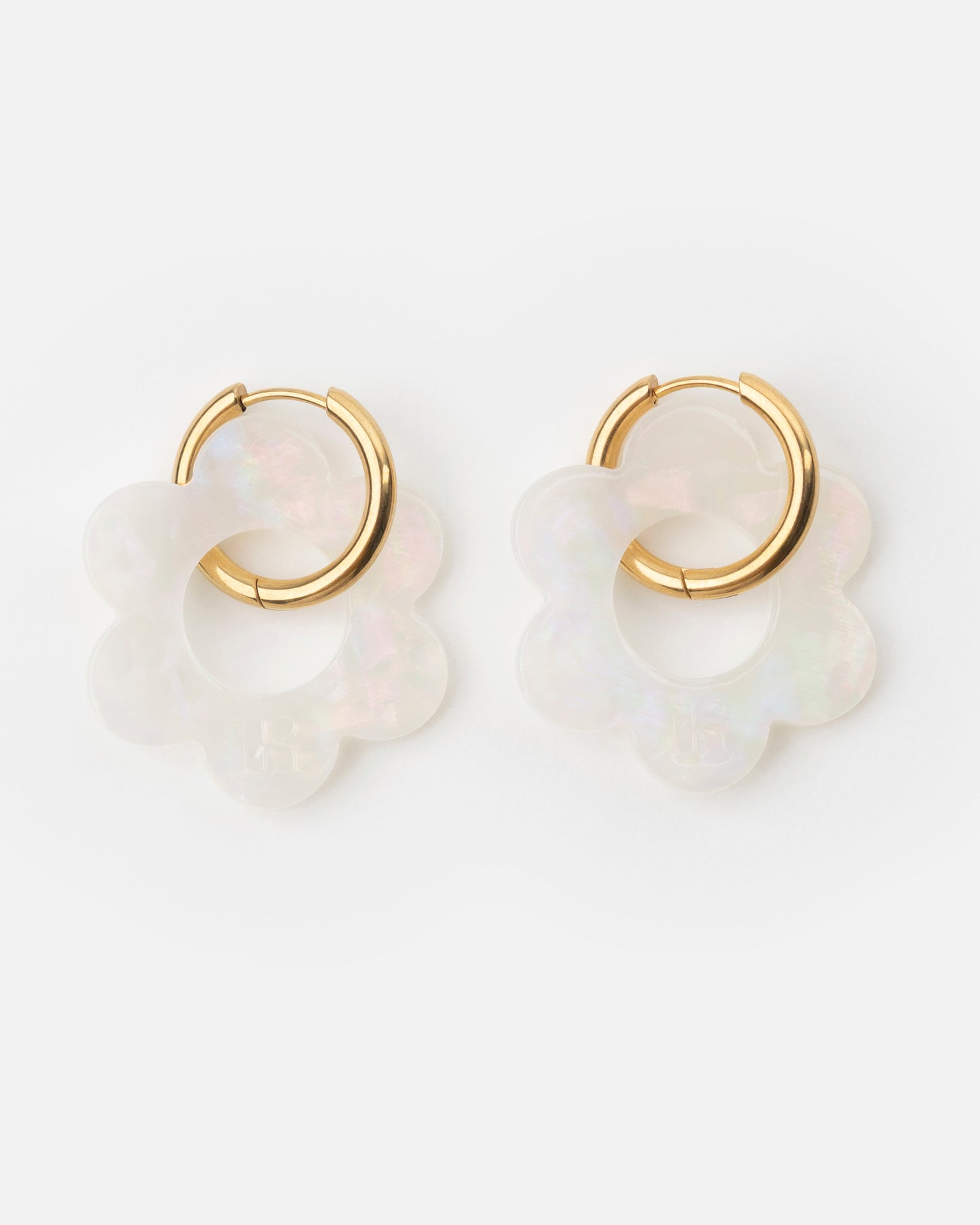 Boucles d'oreilles MAXI FLEURETTE - Irisé Blanc -