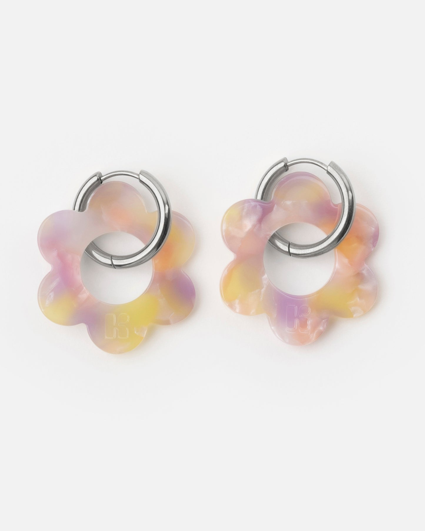 Boucles d'oreilles MAXI FLEURETTE - Rose Orangé -