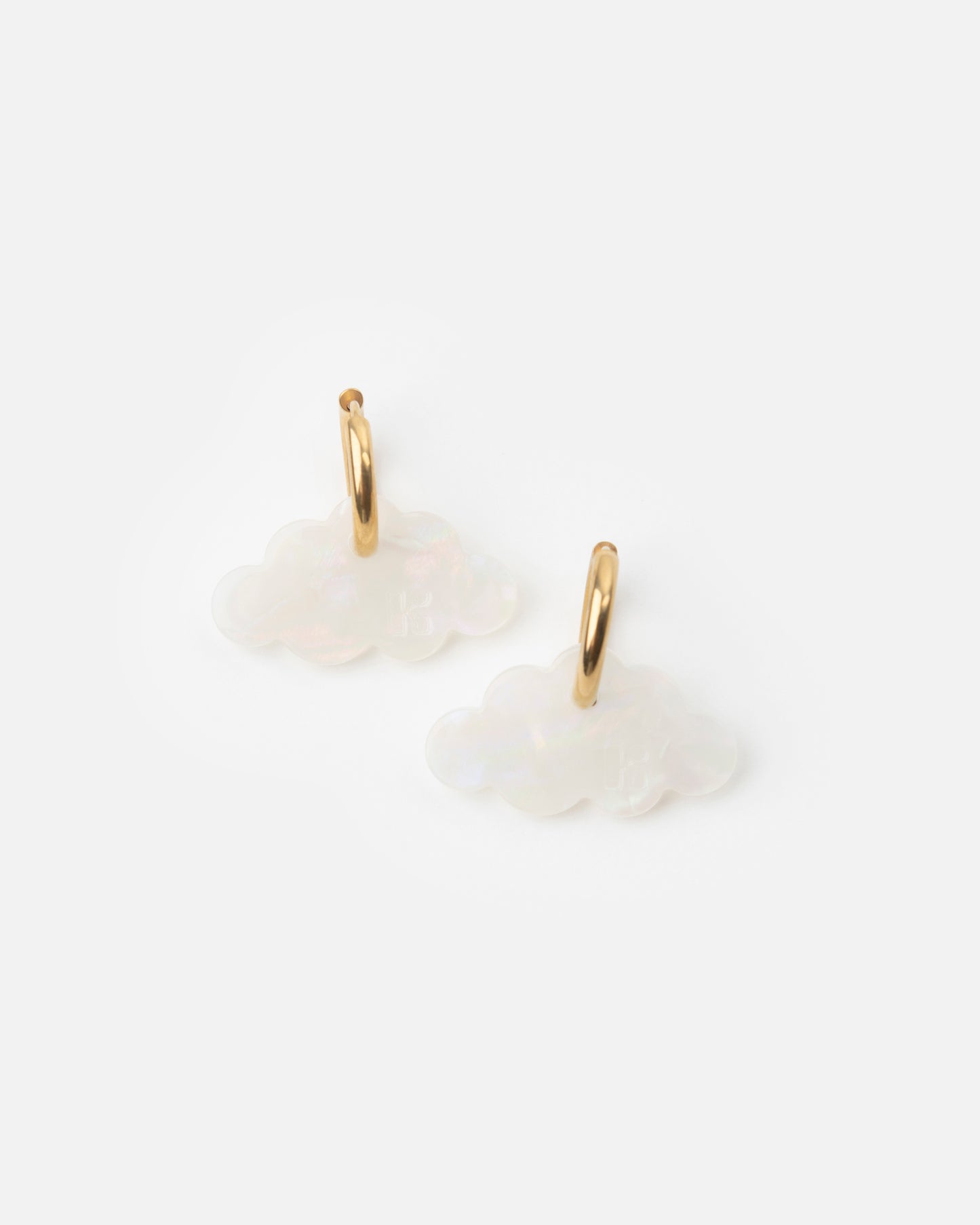 Boucles d'oreilles NUAGE - Irisé Blanc -