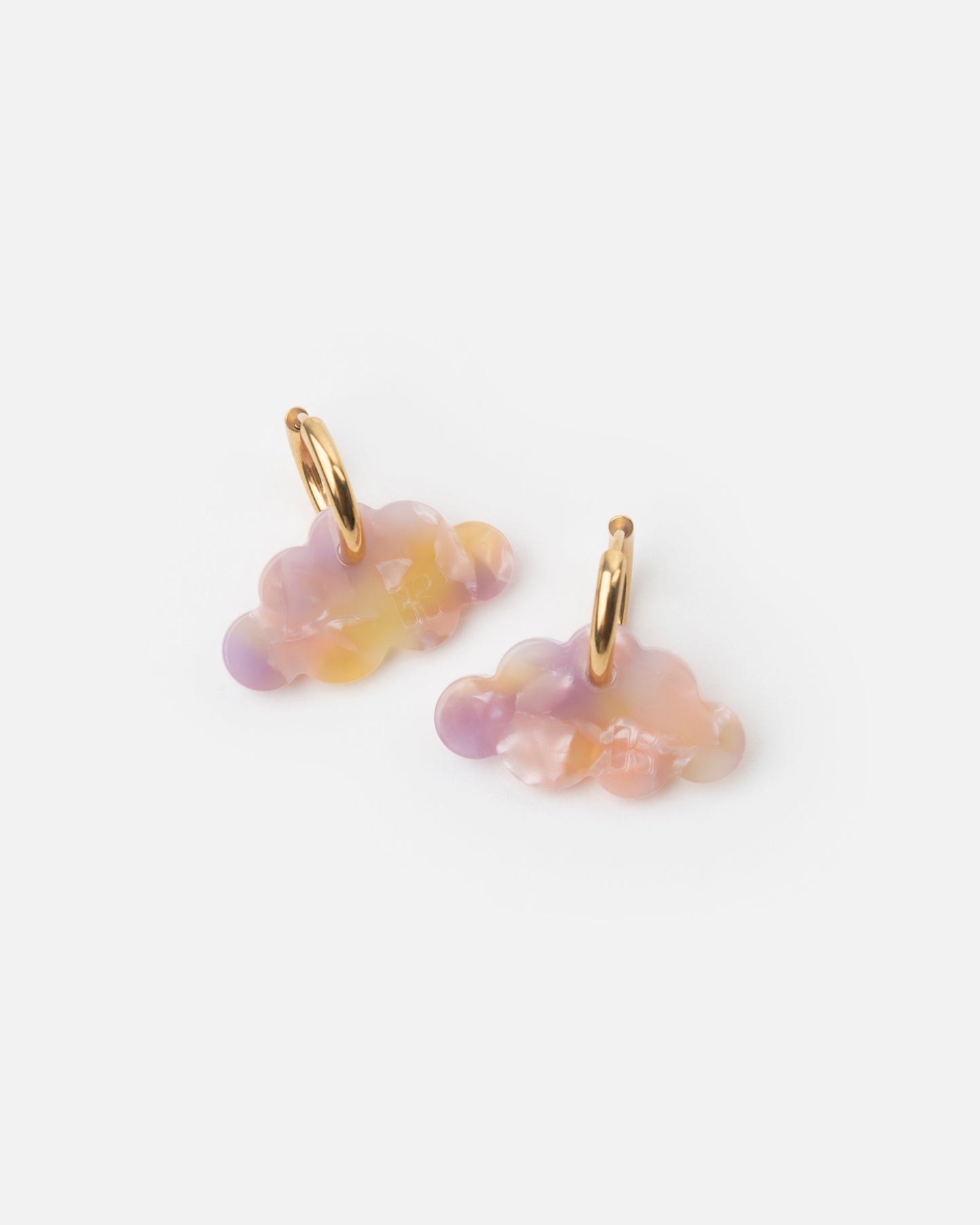 Boucles d'oreilles NUAGE - Rose Orangé -