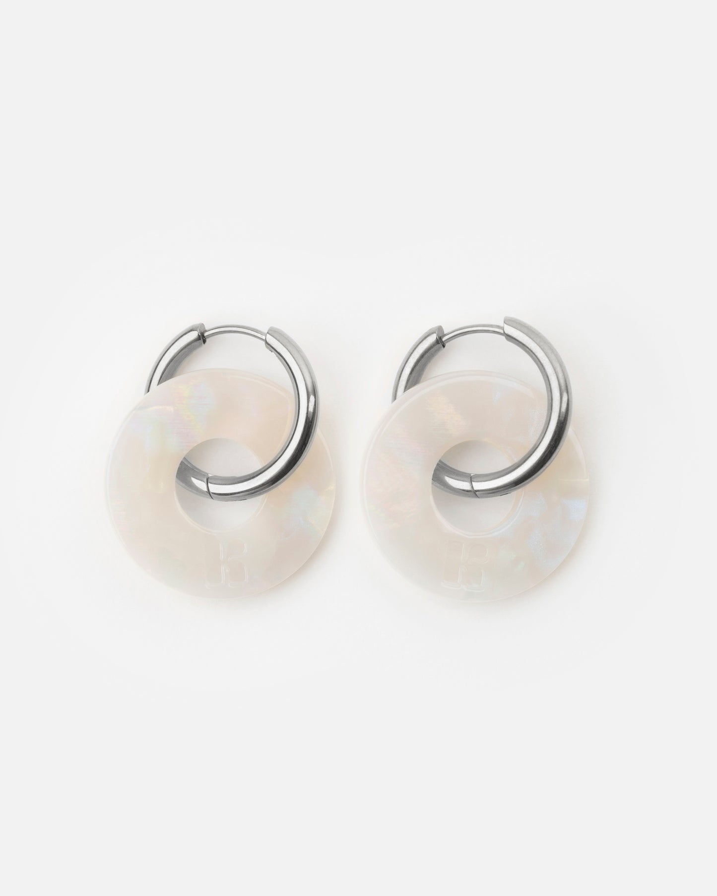 Boucles d'oreilles DONUTS - Irisé Blanc -