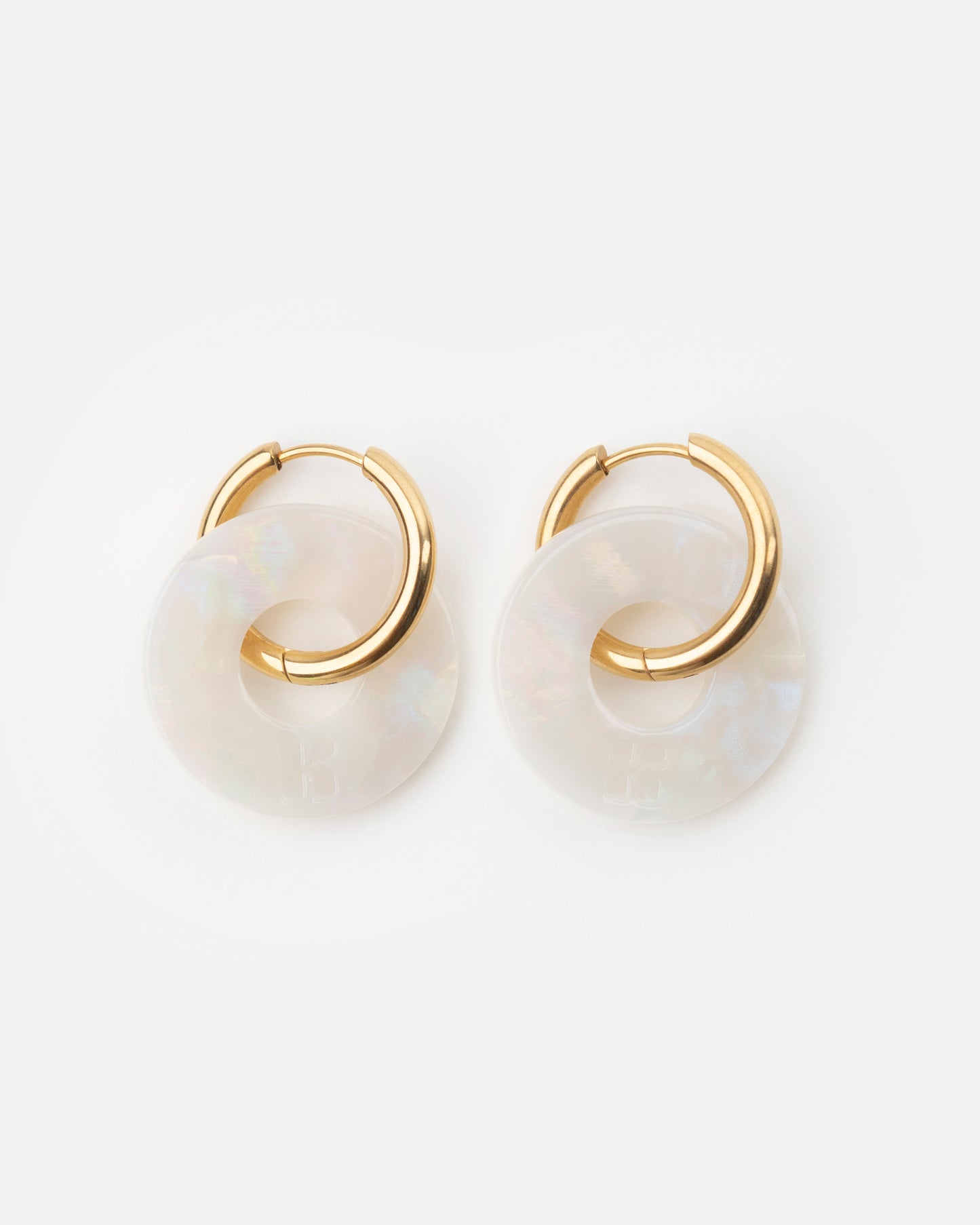 Boucles d'oreilles DONUTS - Irisé Blanc -