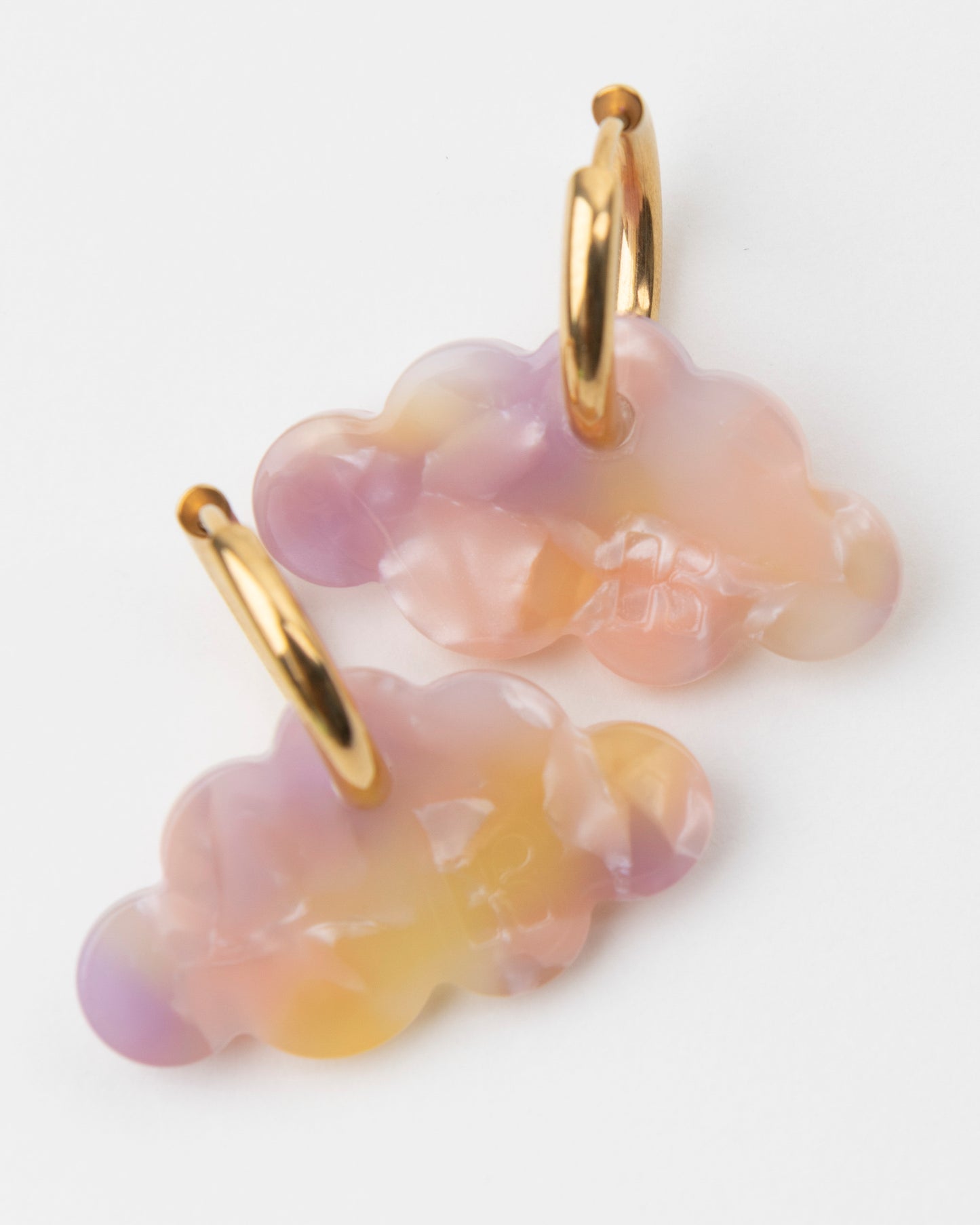 Boucles d'oreilles NUAGE - Rose Orangé -