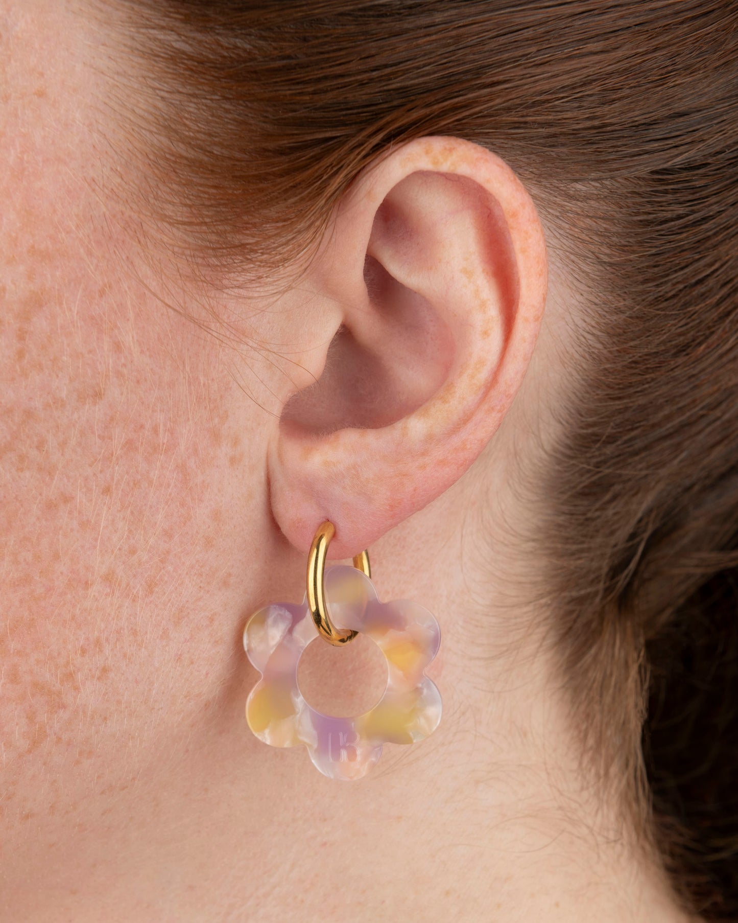 Boucles d'oreilles MAXI FLEURETTE - Rose Orangé -